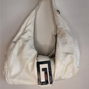 Y2K White guess Women's hobo Shoulder Bag with Signature G Buckle